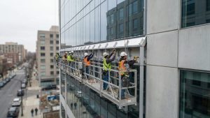 Qapaqlı alüminium fasad sisteminin quraşdırılması prosesi