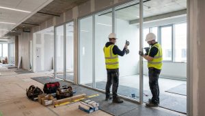 Alüminium ofis arakəsmə sistemlərinin quraşdırılması