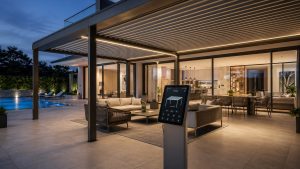 Ağıllı ev ilə inteqrasiya olunan mükəmməl motorlu avtomatik pergola sistemləri