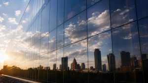 Qüsursuz şüşə görünüşü ilə silikon fasad sistemi