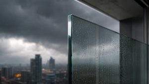 Küləkli balkon üçün profil sistemində temperli şüşə qırılma testi